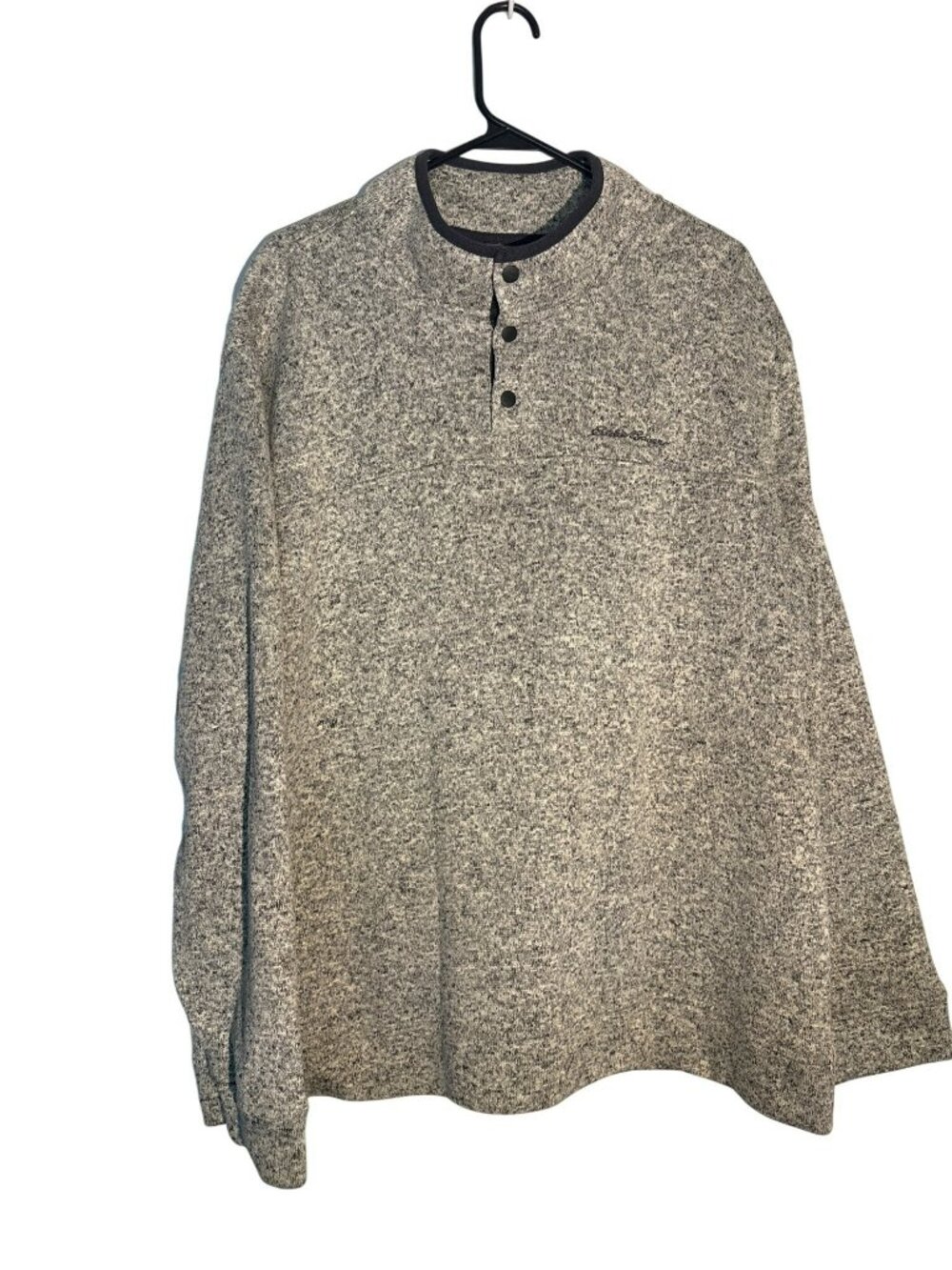 Eddie Bauer Men's Radiator Fleece Snap Mock Pullover Heather Gray XXL